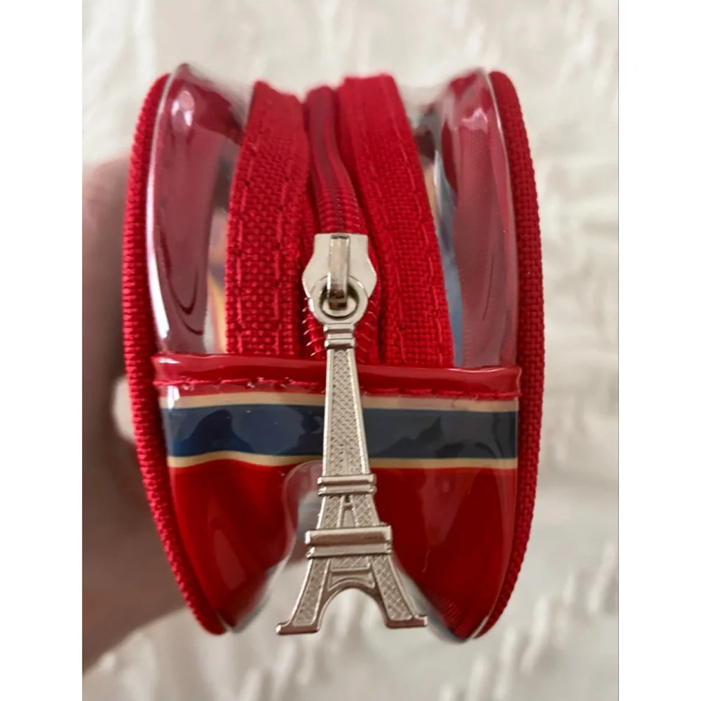Lancome Zippered Makeup Bag Case Pouch - Clear Plastic Effiel Tower new